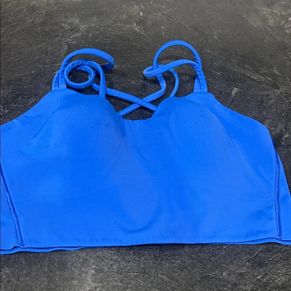 Lululemon Like A Cloud Longline Bra Blazer Blue Tone - Picture 5 of 5